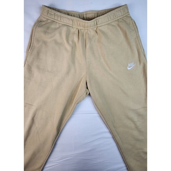 VTG Nike Joggers Sweatpants Mens Large Tan 3 Pocket Embroidered Swoosh - Picture 2 of 9